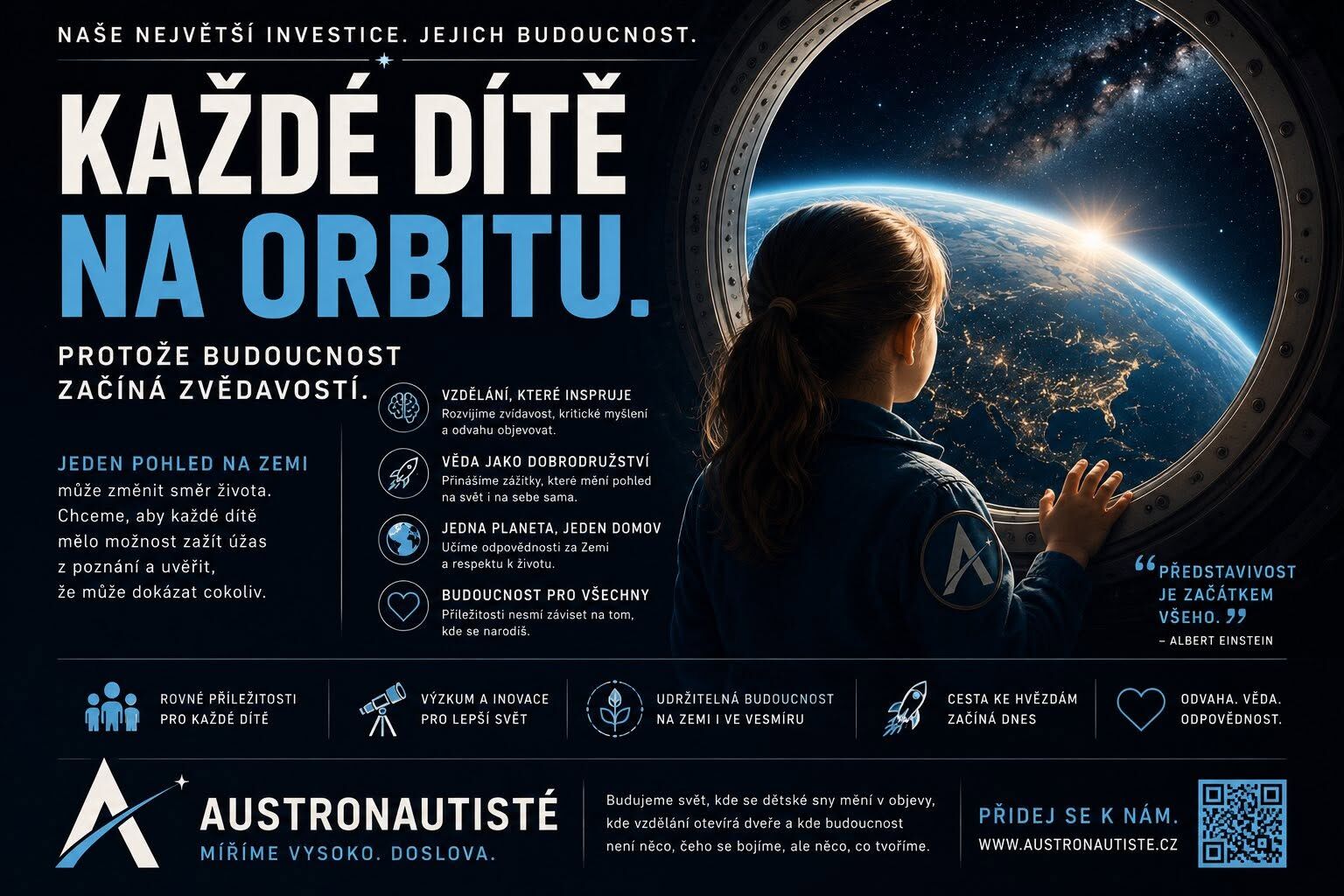 Každé dítě na orbitu (Einstein)