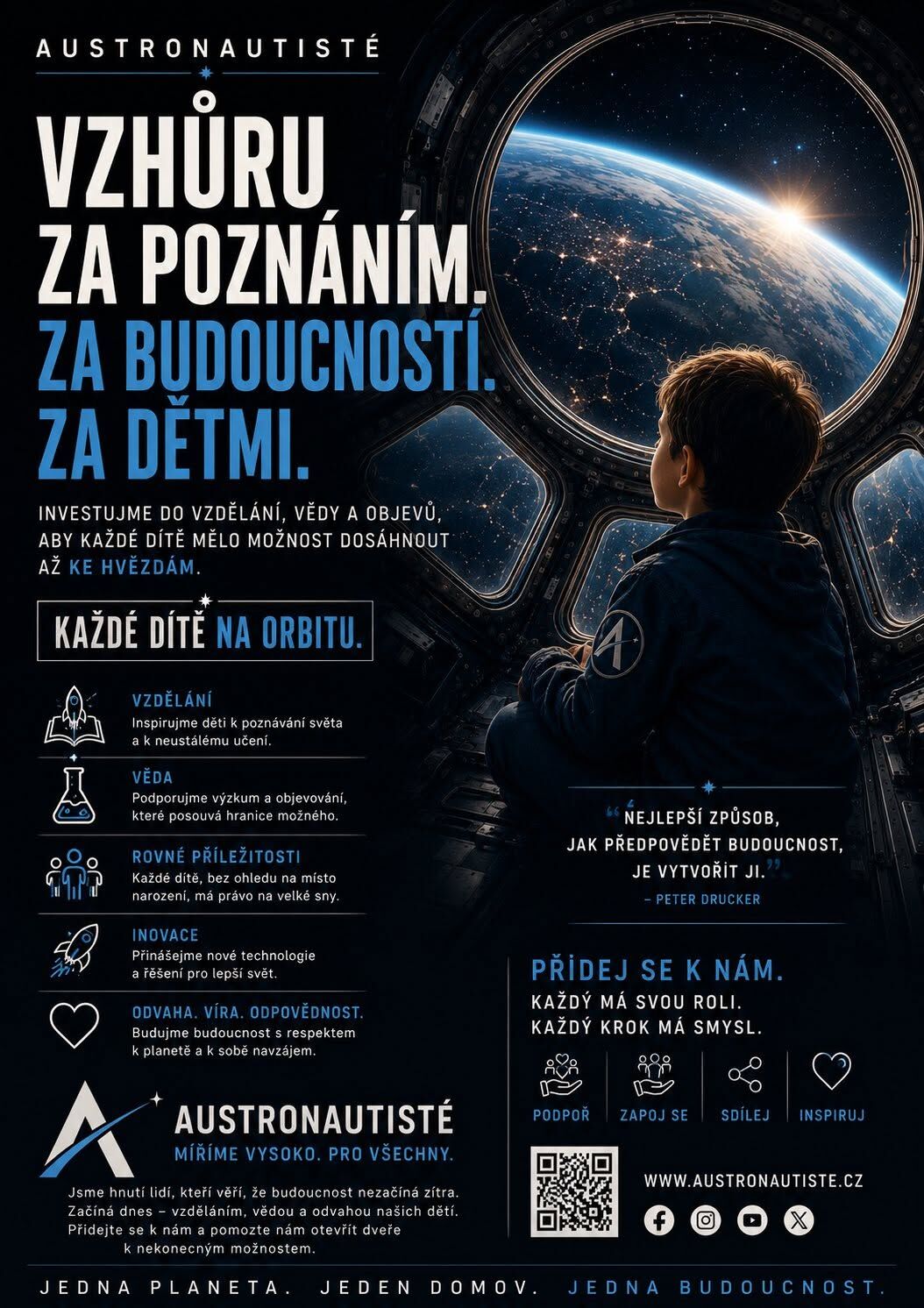 Vzhůru za poznáním. Za budoucností. Za dětmi.